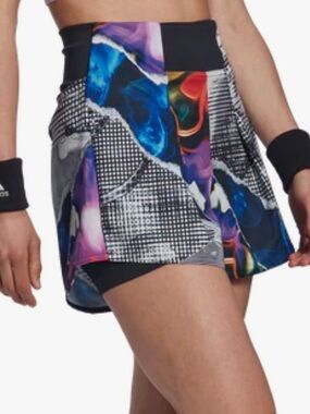 adidas Multicolor Printed Active Skort with Black Waistband